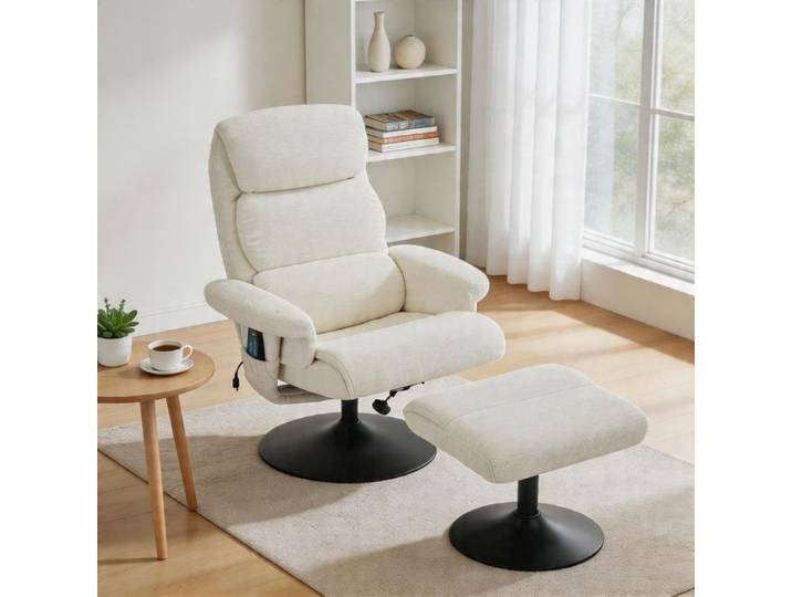 Fauteuil relax et massant - Fauteuil relax 5 points - Chauffage siège - Inclinaison 140° - Pivotant 360°