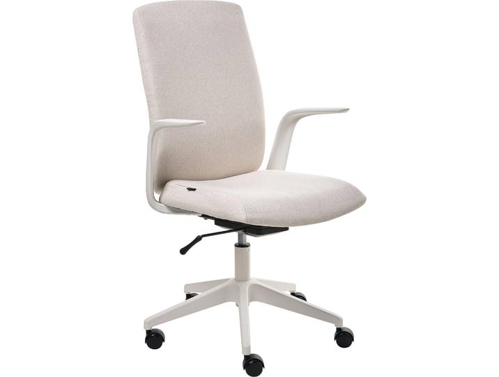 BELIANI Bürostuhl Beige Stoff Gepolstert mit verstellbaren ArmlehnenHöhenverstellbar Drehbar Neigungsfunktion Skandi Schreibtischstuhl Drehstuhl