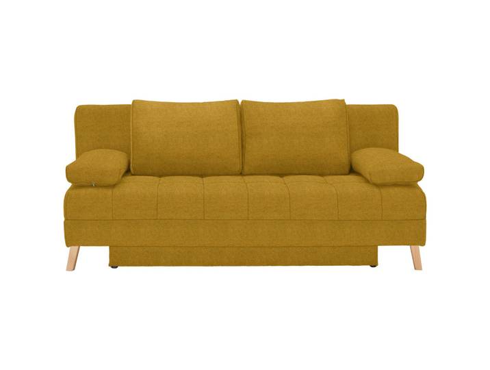 Cantus Schlafsofa Carola, Gelb, Holz, Buche, 2-Sitzer, 195x90x90 cm, Schlafen auf Sitzhöhe, Wohnzimmer, Sofas & Couches, Schlafsofas, Schlafsofas mit Bettkasten