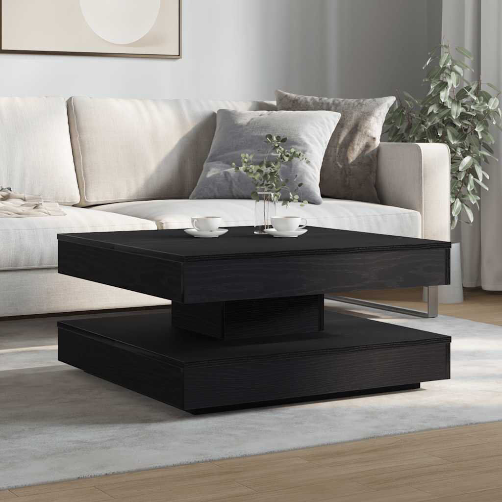 Latitude Run Coffee Table with Storage Black 34.5" H x 70" L x 70" W