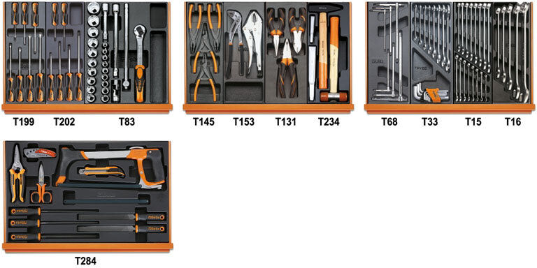 Beta 5904VU/2T Assortimento di 104 utensili per impiego universale in moduli r