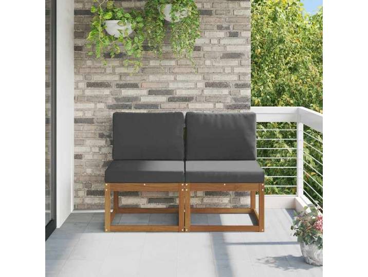 Marron 2 Pièce Sofa de milieu extérieur Bois d'Acacia Massif - Siège de balcon LV67952