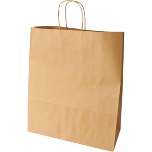 Papstar Papiertüten 88416, braun, 41 x 35 x 14cm, mit Henkel, 25 Stück