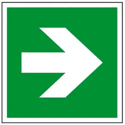 Schild I Rettungszeichen Richtungspfeil gerade, Kunststoff, 150x150mm, ASR A1.3, DIN EN ISO 3864