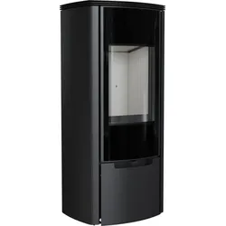 Kaminofen Kratki Enyo 6 kW Rund Schwarz Kamin Ofen Holzkaminofen Holzofen Holz