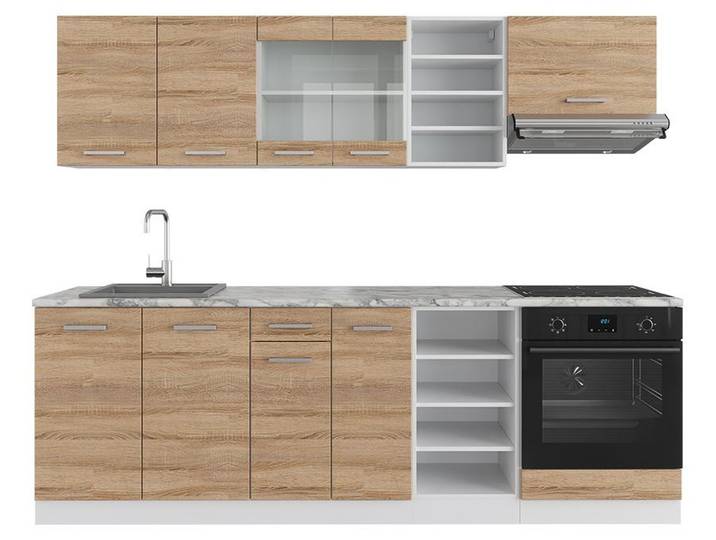 Cuisine Vicco R-Line Sonoma/blanc 240cm \, PT Marbre\, Model 37667