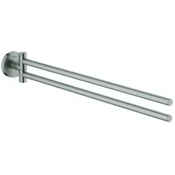 Grohe Essentials Handtuchhalter 40371DC1 2-armig, schwenkbar, 43,9cm, supersteel