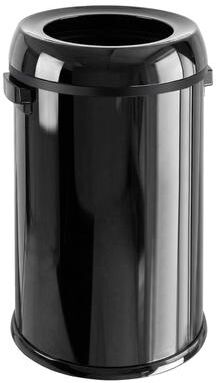 Garvee 17 Gallon/65 Liter Stainless Steel Trash Can, Heavy Duty Commercial Round Garbage Can, Swing/Open Top, Black