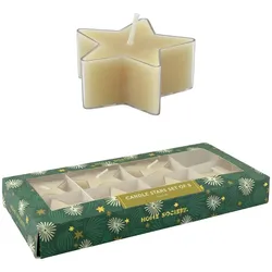 Deko Kerze Stern beige 8 Stück