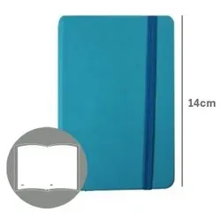 SMARTD Glattes Notizbuch14x9cm Semi Leder Türkis Blau 116Flh Tagebuch