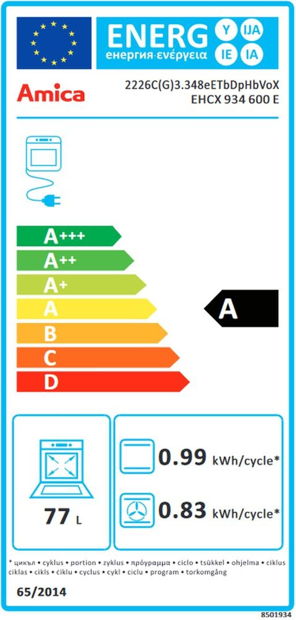 Amica EHCX 934 600 E, Keramik, 4 Zone(n), Keramik, Schwarz, Berührung, 57,5 cm