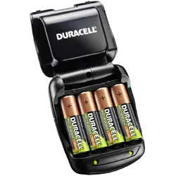 Duracell 45m Charger + 2 x AA/AAA (2 Stk., AA, AAA, Ladegerät inkl. Akku), Akku Ladegerät