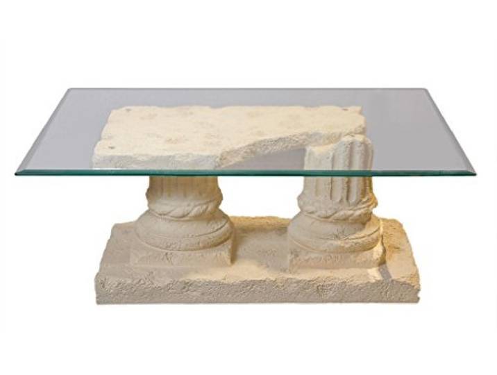 Antikes Wohndesign Couchtisch Wohnzimmertisch Glastisch