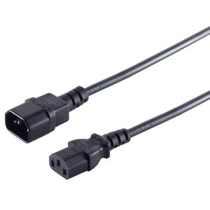 S-Conn Netzkabel 60009-1.0, 1 m, Kaltgeräte-Stecker / Kaltgeräte-Buchse