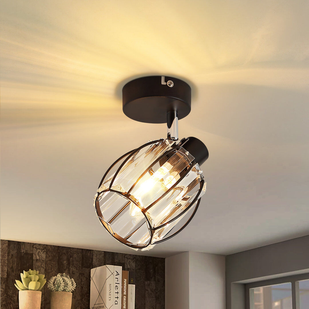Metro Glass Spotlight Matte Black 10cm H X 11cm W X 11cm D