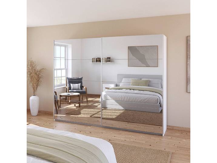 Armoire - Façade Miroir 271cm Blanc/Blanc alpin
