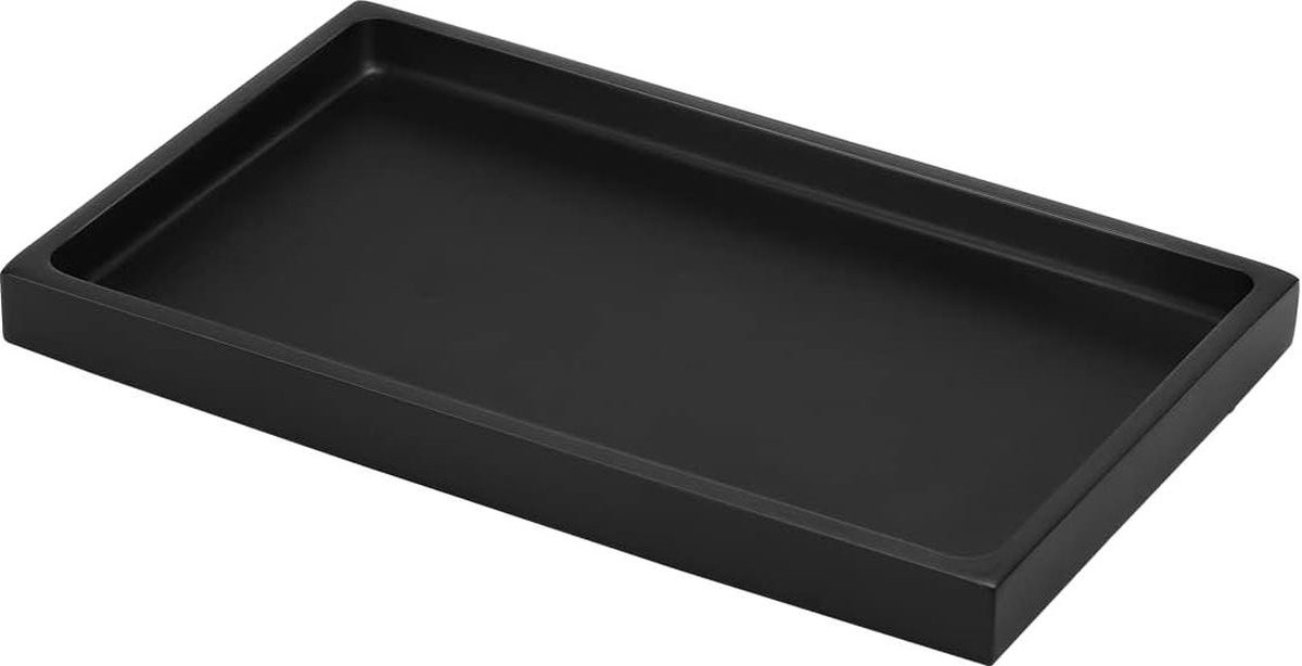 Resin Vanity Tray voor Keuken of Badkamer - Sieradenorganizer met Ringhouder - Matzwart - Medium