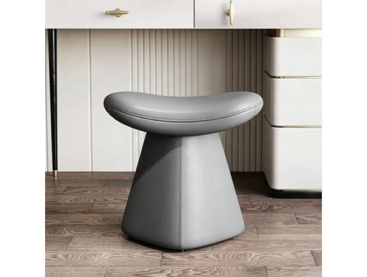 Schminktisch Stuhl, Make Up Hocker für Schlafzimmer, Sitz Drehbar oder Fest Kunstleder Polsterhocker, Schminkhocker Kompakt ohne Lehnen, Modern Kosmetikhocker