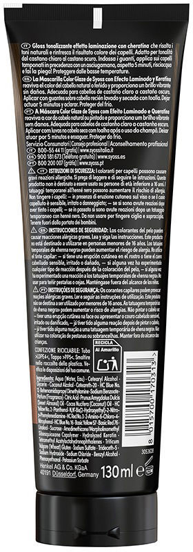 Syoss Color Glaze mascarilla de color matiante con efecto laminado #Castaño