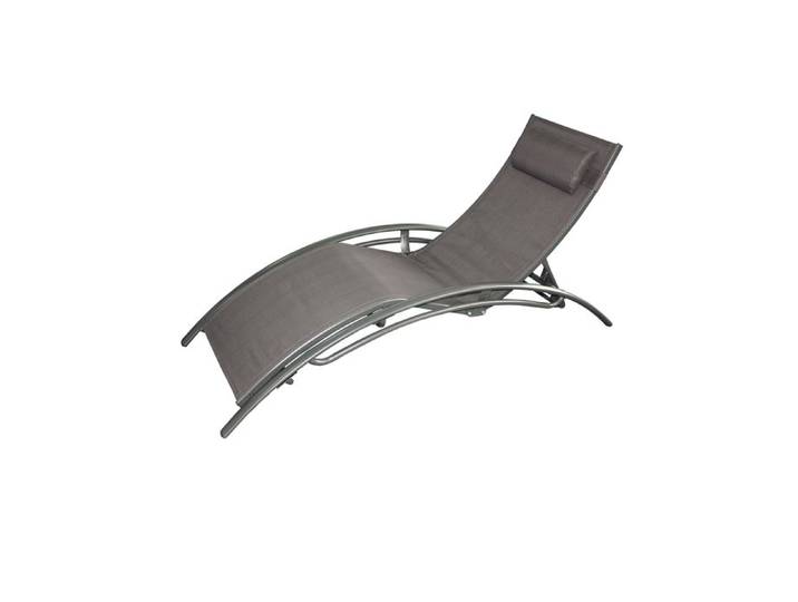 LIMEA - Transat ajustable gris avec coussin