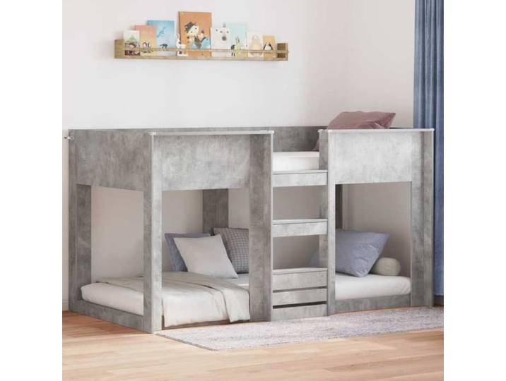Lit Superposé pour Enfants Gris béton 90 x 200 cm 3410414