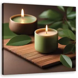 WANDBILD zen spa kerzen