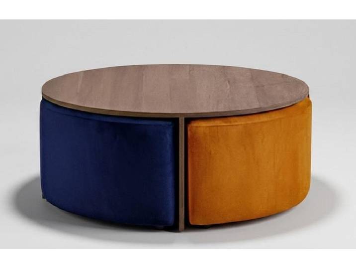 JVmoebel Couchtisch Moderner Couchtisch mit Hockern, Made in Europa