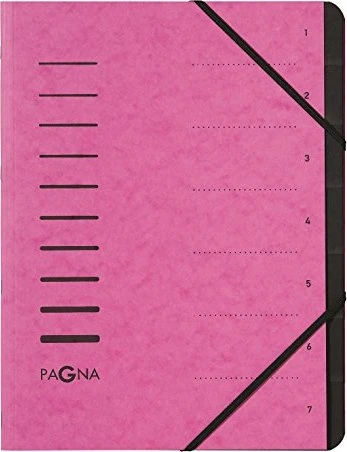 PAGNA Ordnungsmappe "Sorting File", 7 Fächer, dunkelrosa