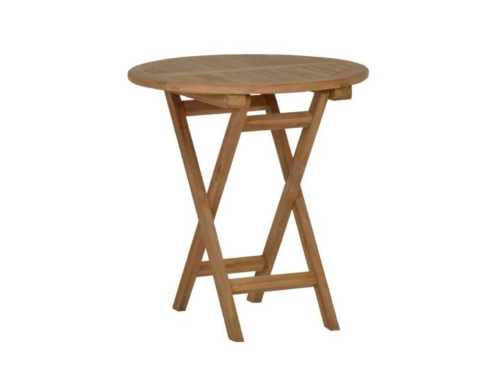 Teak Esstisch/Klapptisch rund 70x70cm Massivholz Teak Modern