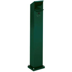 VAR Aschenbecher SG 124, 3942, für Outdoor, mit Dach, Standascher aus Metall, 18 x 115 cm, winddicht, 2 L, mossgrün