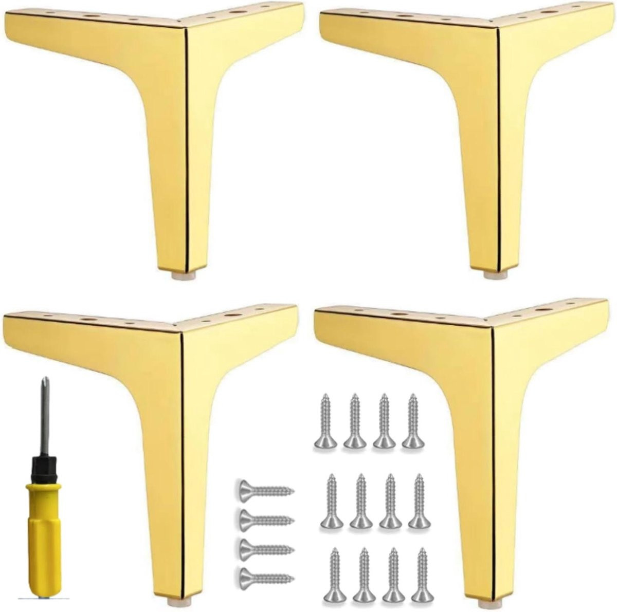 Meubelpoten Goud - Moderne Driehoekige Sofa Poot - Hoogte: 13 cm