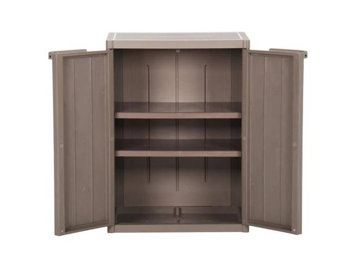 Magnifique Armoire de rangement jardin Marron 65x45x88cm PP Aspect de bois - design polyvalent - pour maison - Brun 10.4 kg 2026_842