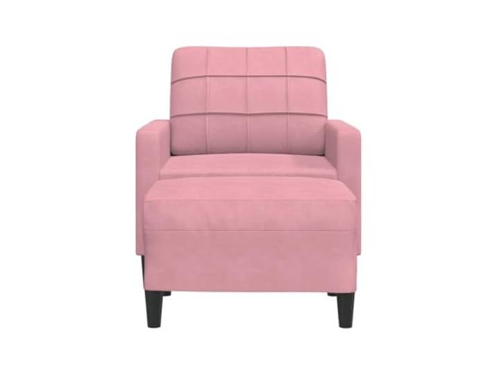 KTHLBRH Sessel mit Fußstütze rosa Samt 77 cm Metallrahmen, Schaumstoff, modernes Design, für Wohnzimmer