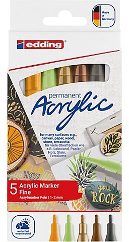 edding Acrylmarker-Set fein, natur, 5 Stifte