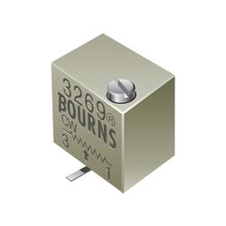 Bourns 3269W-1-103LF Cermet-Trimmer linear 0.25 W 10 kΩ 4320 ° 4320 ° 1 St. Tape