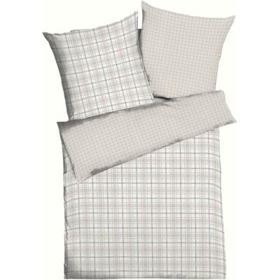 Wendebettwäsche KAEPPEL "Plaid", beige (cremé), B/L: 200cm x 200cm, 1 Stk., 2 Stk., Feinbiber, B/L: 80cm x 80cm & 80cm x 80cm, 3 Stk., Feinbiber, Obermaterial: 100% Baumwolle, Bettwäsche, Wendebettwäsche, angenehm wärmend