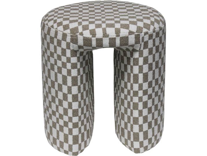 Hocker June weiss/braun Polyester H 42 B 38 cm - Hocker