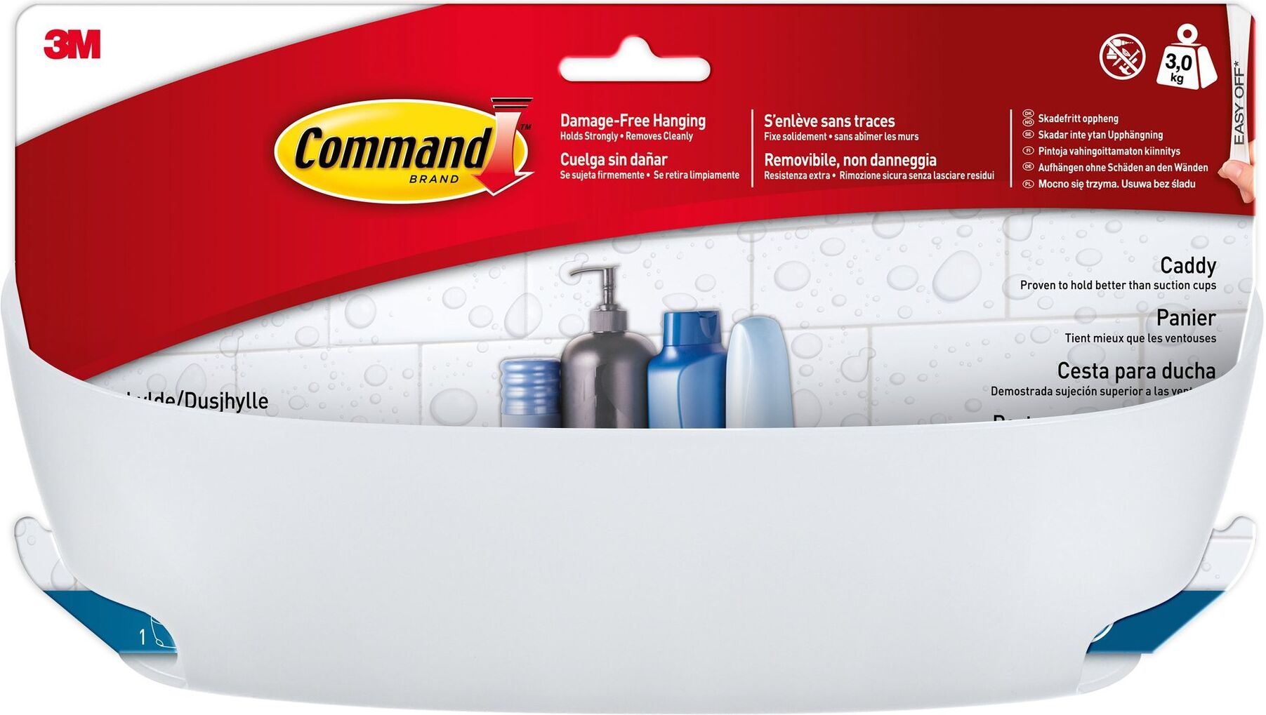 Porta oggetti box doccia 3M 710119029 COMMAND Bath11 Bianco