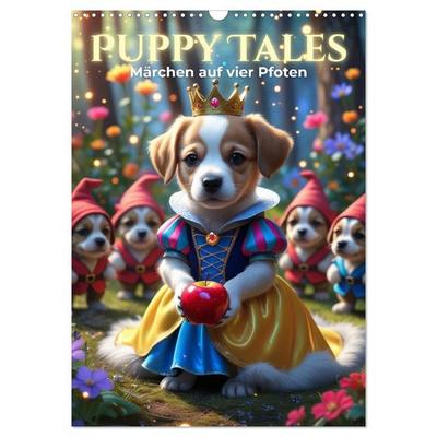 Puppy Tales - Märchen auf vier Pfoten (Wandkalender 2027 DIN A3 hoch), CALVENDO Monatskalender
