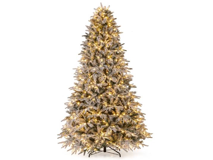 240 cm Kunstkerstboom met Verlichting & Sneeuw Dennenboom Kerstboom Kunstboom