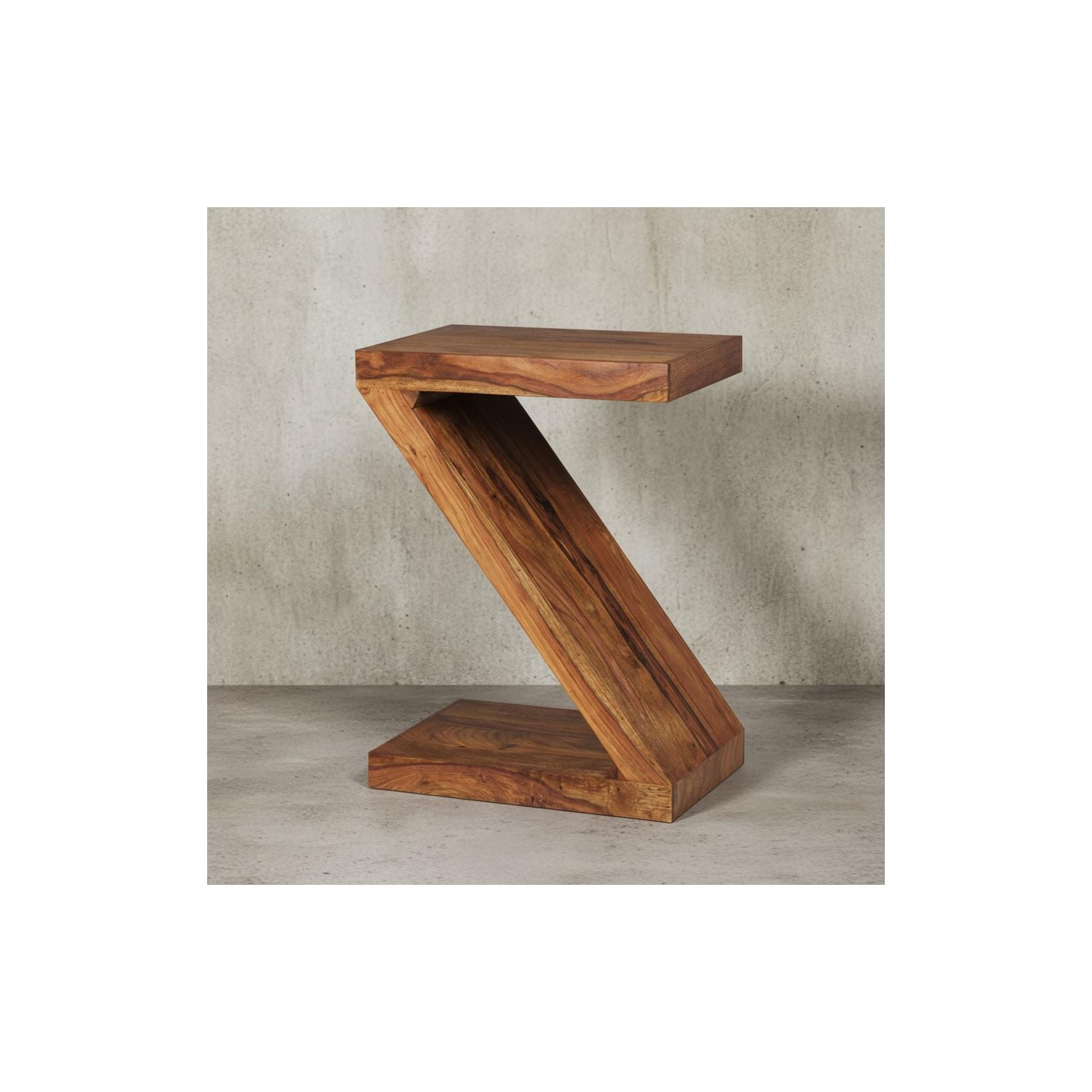 KADIMA DESIGN Beistelltisch "Z" Cube: Sheesham, Z-Form, 44x59x30 cm, handgefertigt, vielseitig nutzbar.