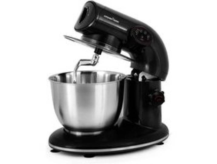 KITCHEN COOK Robot Pétrin AK80 Black - 1000W - Bol Inox 5L pour 2kg max - 4 vitesses - Kit pâtisserie - Robuste et maniable