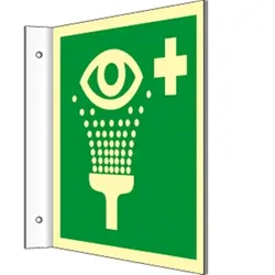 Fahnenschild Augenspüleinrichtung,ISO 7010,Kunststoff,nachl.,160-mcd, 200x200 mm