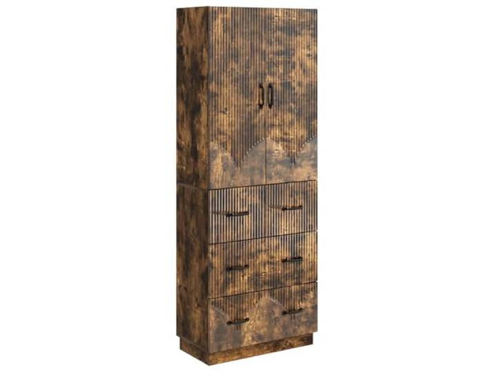 GHVBNMF Schrankset 2-teilig Geräucherte Eiche 66x34,5x87 cm Modulare Anbauwand für Wohnzimmer und Büro mit Schiebetüren und Schubladen aus pflegeleichtem Holzwerkstoff.
