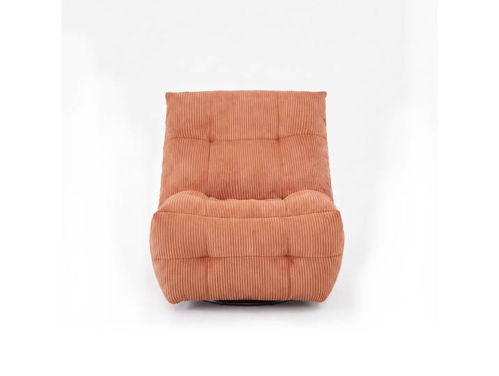 Fauteuil relax velours côtelé orange