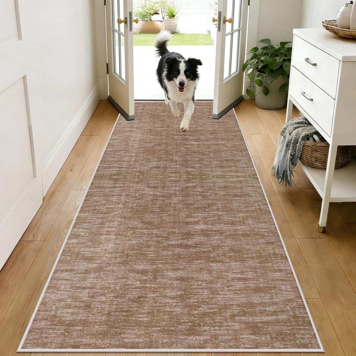 Wasbaar Antislip Gangkleed voor Keuken of Hal - Bruin - 65 x 180 cm