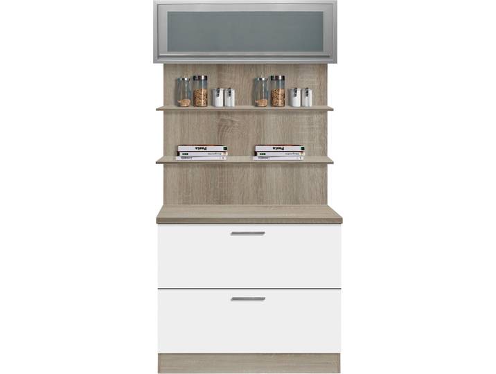 Küchenbuffet OPTIFIT Kalmar , weiss (weiß), B:100cm H:207cm T:60cm, Schränke, Küchenbuffet, Breite 100 cm