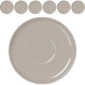 Ritzenhoff&Breker Untertasse Jasper, taupe, Keramik, rund, Ø 15 cm, 6 Stück