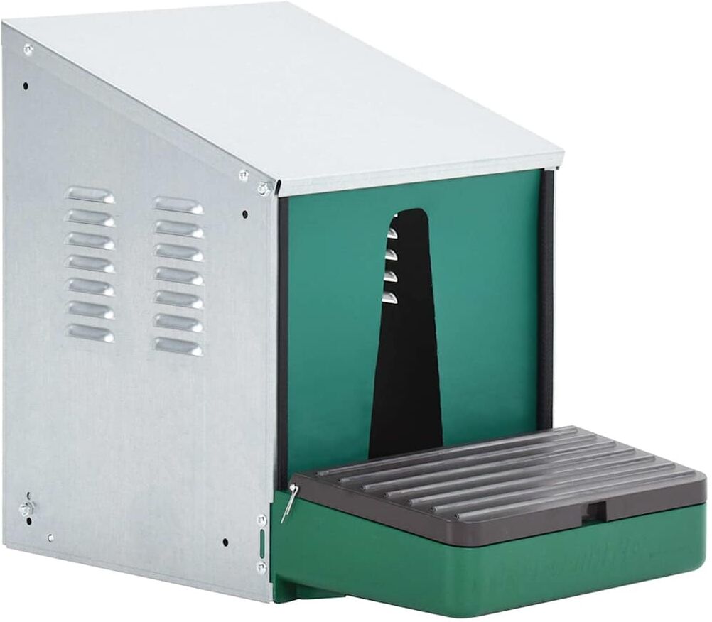 vidaXL Caja nido enrollable Nestomatic para aves de corral Plateado