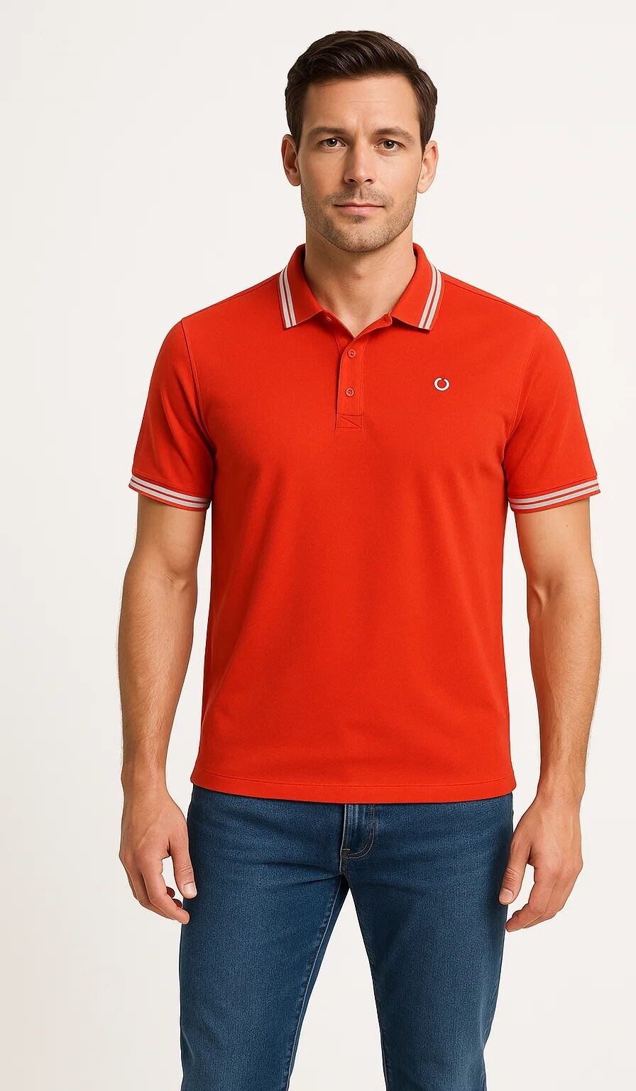 Poloshirt LPO "Funktionspolo Aben 3", Herren, Gr. M, grau (high risk rot), Jersey, 100% Polyester, regular fit hüftbedeckend, Shirts Poloshirt, Schnelltrocknendes Material high risk rot M